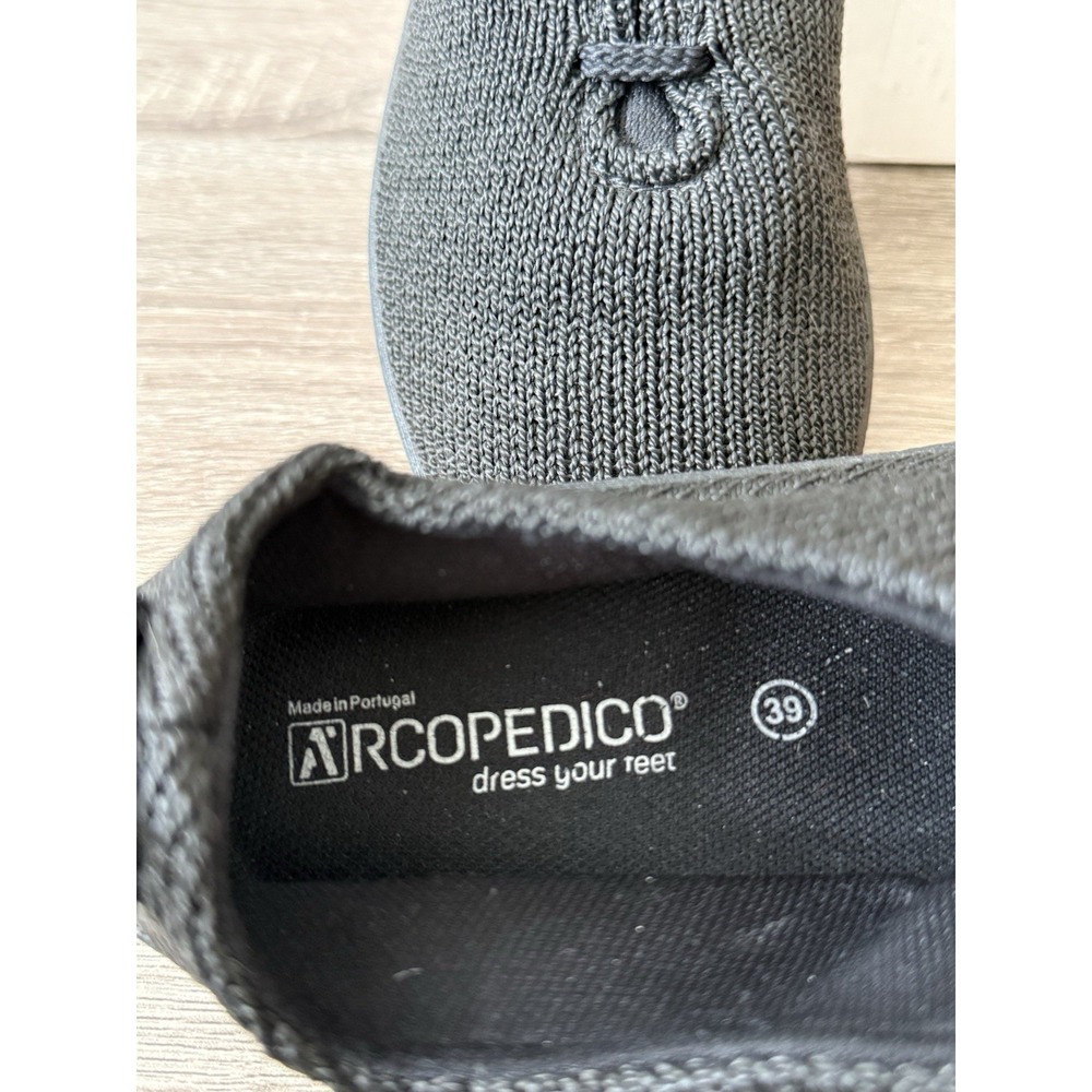 Arcopedico Black Knit Lace-Up Sneakers Sz 39 (8-8.5) Casual Lightweight Comfort - Picture 6 of 10